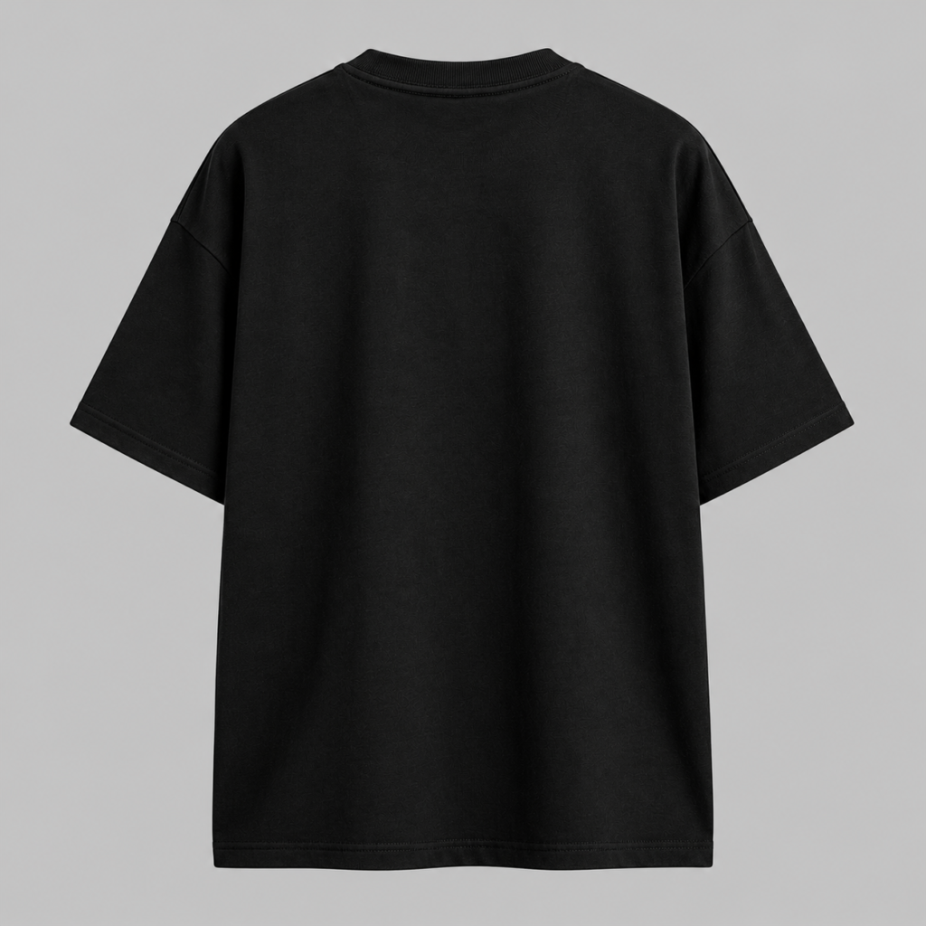 Home oversized black t shirt back mockup